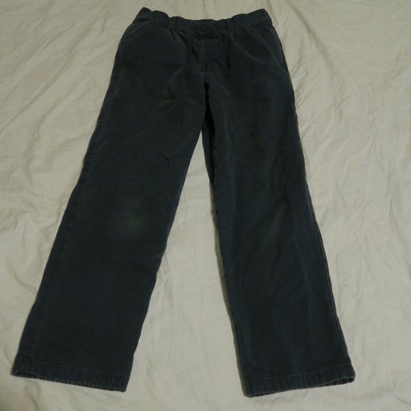 L.L. Bean Pants Ll Bean Flannel Lined Chino Pants Navy Blue Natural